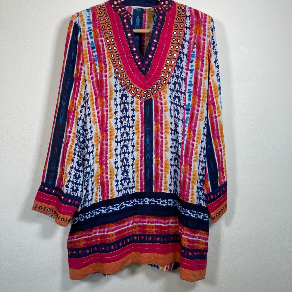 Soft Surroundings Giada A Line Batik Stripe Tunic